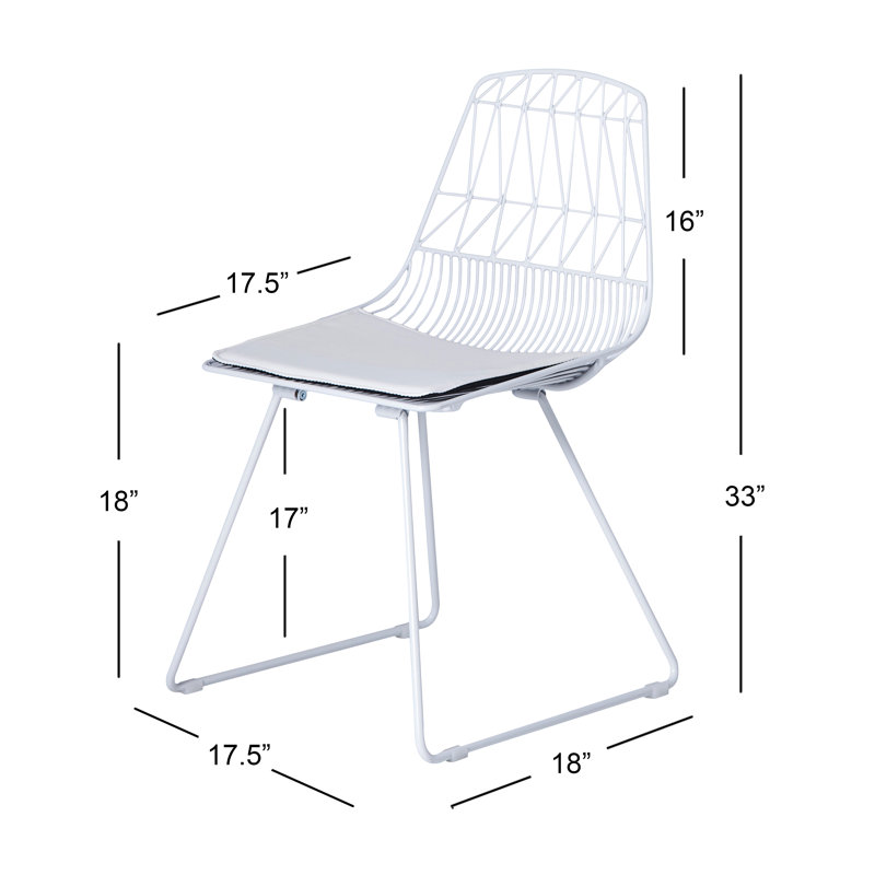Trond 18'' H Metal Side Chair, White