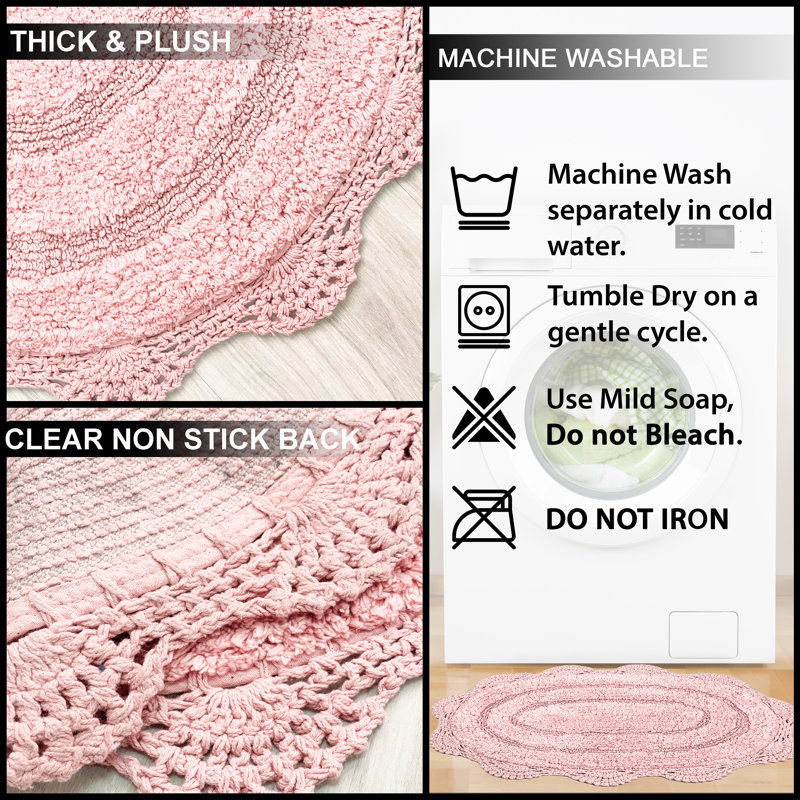 Tapis pour salle de bain Crouseville, Rose