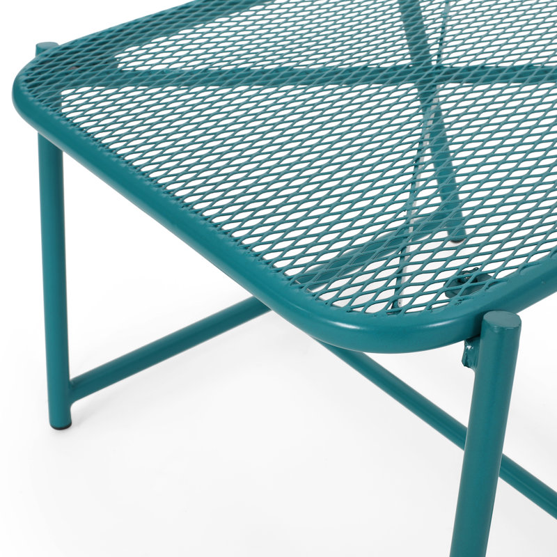 Table d'extérieur de 13 po de haut, attrait de cour arrière, modèle en fer de H 13,26 po de côté, fer, motif, accessoire de jardin