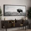 Cow " Monochrome Bison In The Plains Rustic Retro Art Decor Extra Large Artwork Pictures "-98042337-111376031