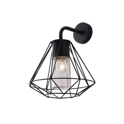 Black 36cm H Outdoor Wall Lantern