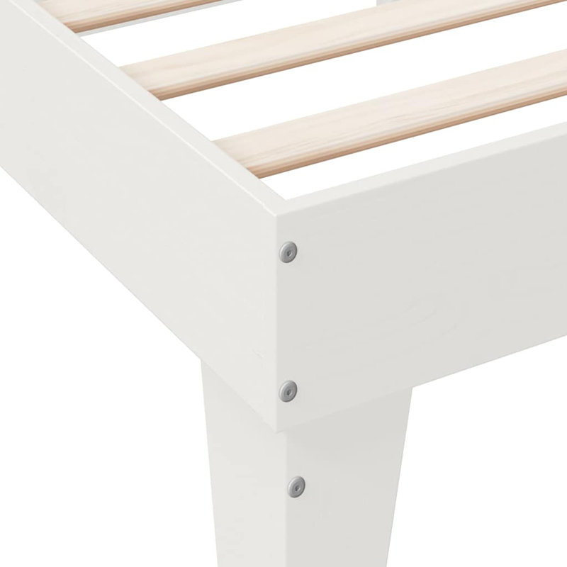 Solid Wood Storage Bed, European King (160 x 200 cm), White