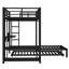 Lit simple superposé simple avec garde-robe intégré, lit superposé en métal avec lit gigogne, bureau pliable, échelles, conception à bruit réduit, noir-1725728855