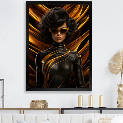 Black Futuristic Fashion Portrait - Dior Wall Art