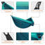 Camping hammock, super light portable parachute hammock with two tree straps single or double nylon travel tree hammocks