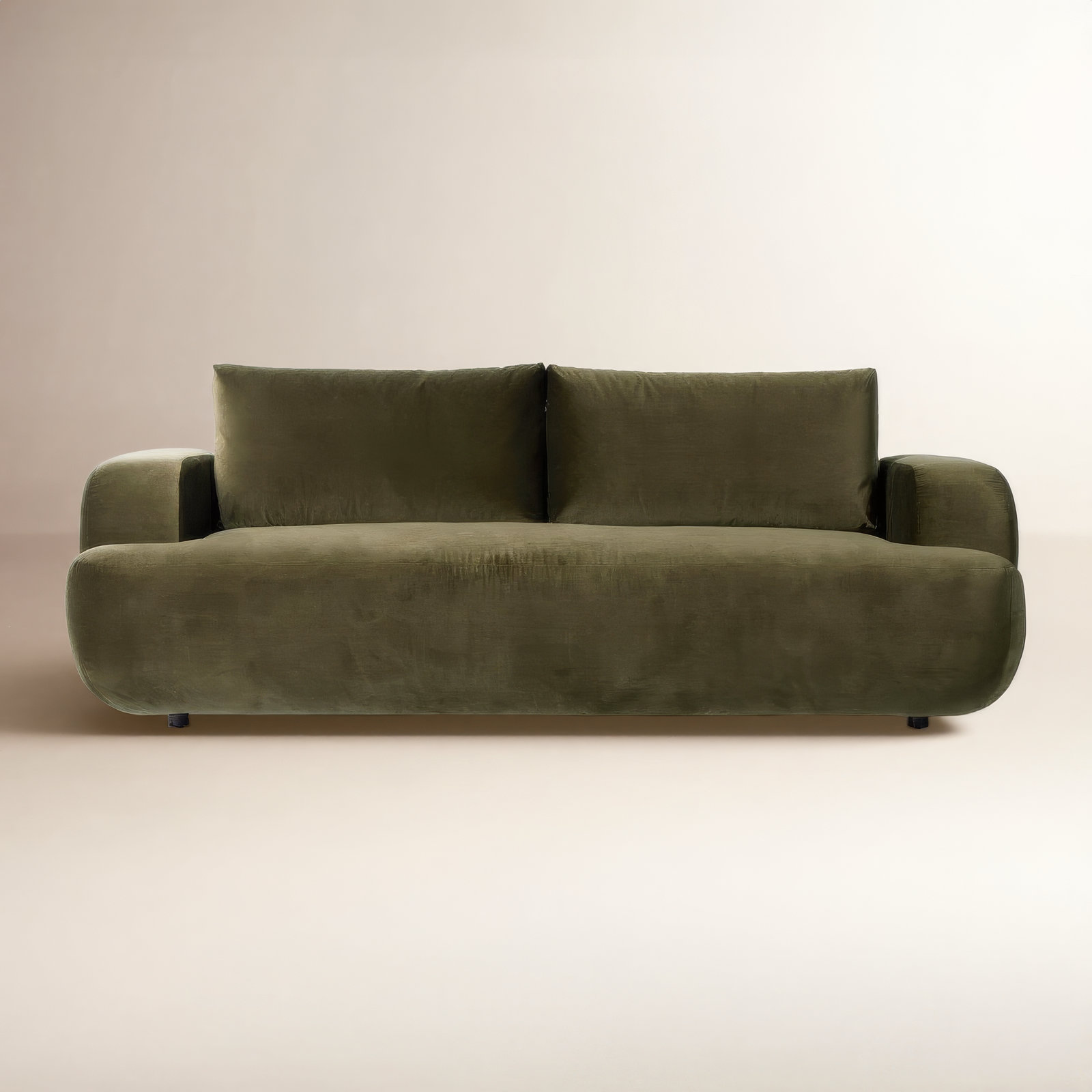 Fontaine 90'' Upholstered Sofa, Surrey Olive Cotton Blend