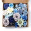 Mélange de roses et de dahlias artificiels en soie bleue, bouquet de mariée à composer soi-même, centre de table, décoration de fête ou d'intérieur