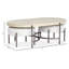 Table basse ovale avec 2 repose-pieds