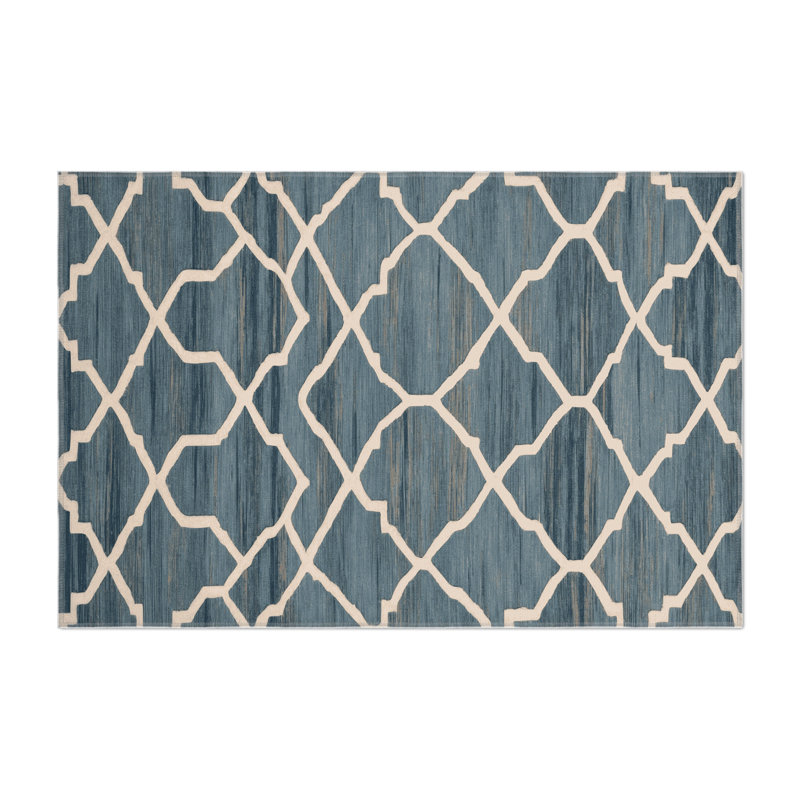 Tapis gris intérieur et extérieur Trellis, Rectangulaire 2 pi x 3 pi