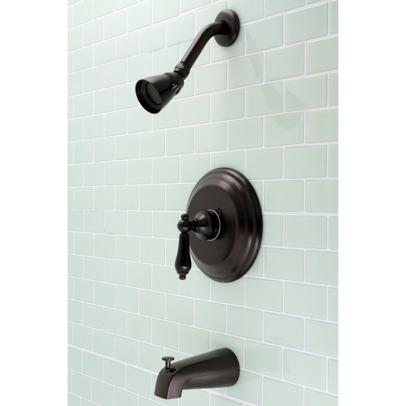 Robinet de baignoire et de douche à pression équilibrée à poignée simple Kingston Brass Duchess, Bronze huilé