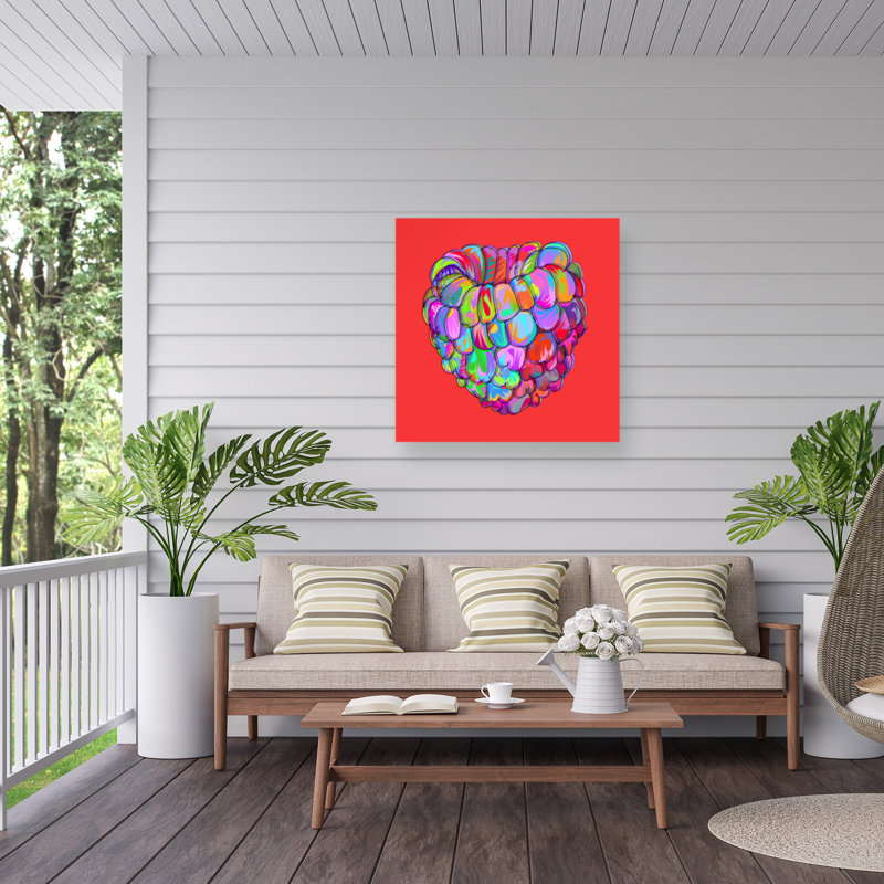 Takun Williams Raspberry Outdoor  Canvas, 14" H x 14" W