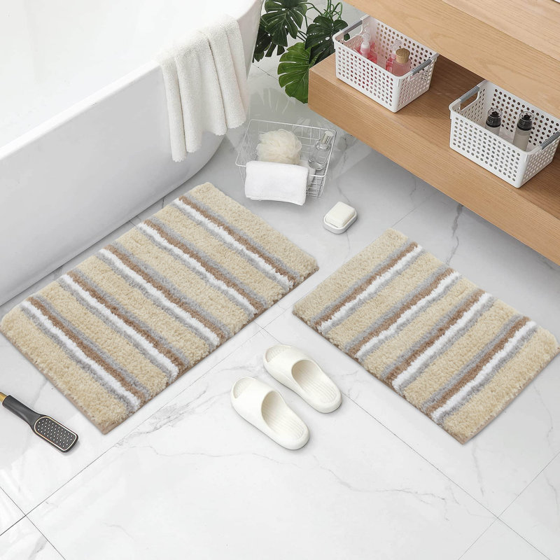 Amyr Non-Slip Bath Rug, Linen