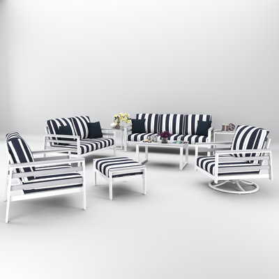 Townsend 7 Person Seating Group With Sunbrella Cushions by Birch Lane