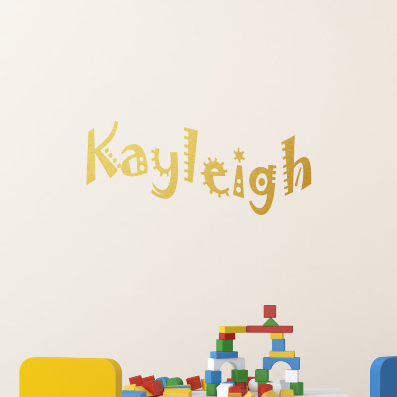 Text & Numbers Wall Decal, Gold, Yes