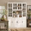 Armoire de cuisine Fairbank de 78,7 po de hauteur avec portes vitrées, 2 tiroirs et étagères réglables