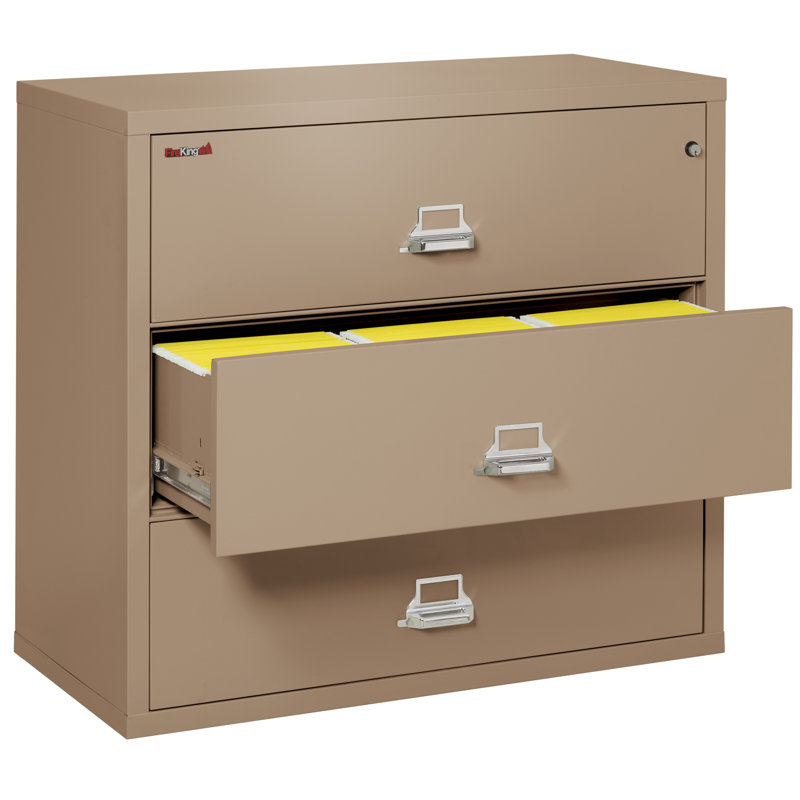 3 - Drawer File Cabinet, Taupe, Key Lock