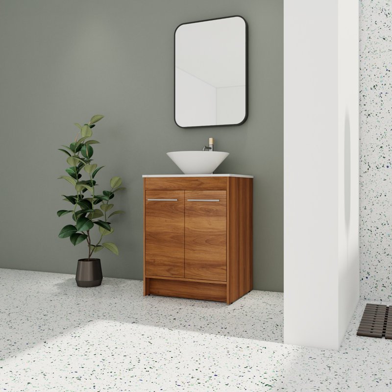 Meuble-lavabo simple 24,07 po avec plateau en pierre Kanesia