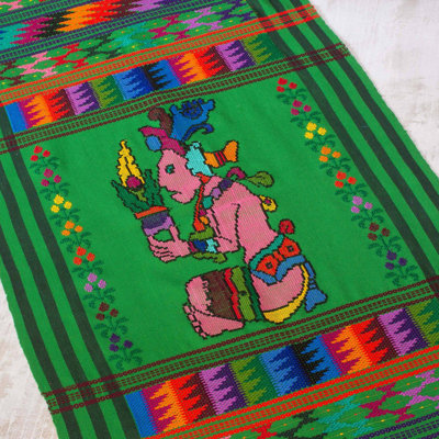 Luedtke Maya Maize God Cotton Table Runner