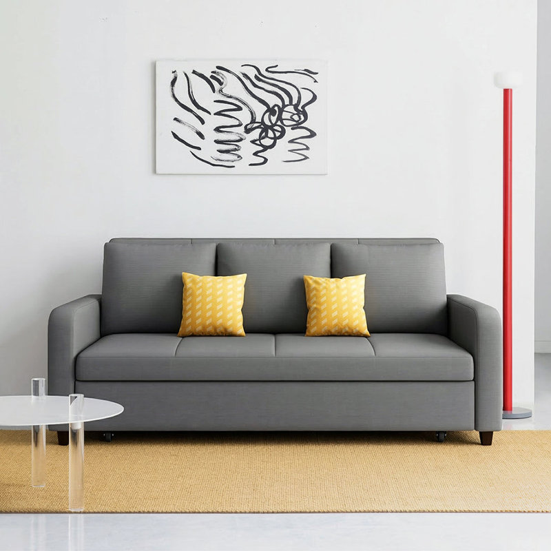 Gabriel Sofa Bed, Linen (With One Drawer), 170cm, Light Grey