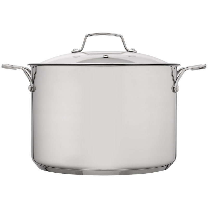 Stellar 18/10 Stainless Steel 24cm Stockpot with Glass Lid, 6L
