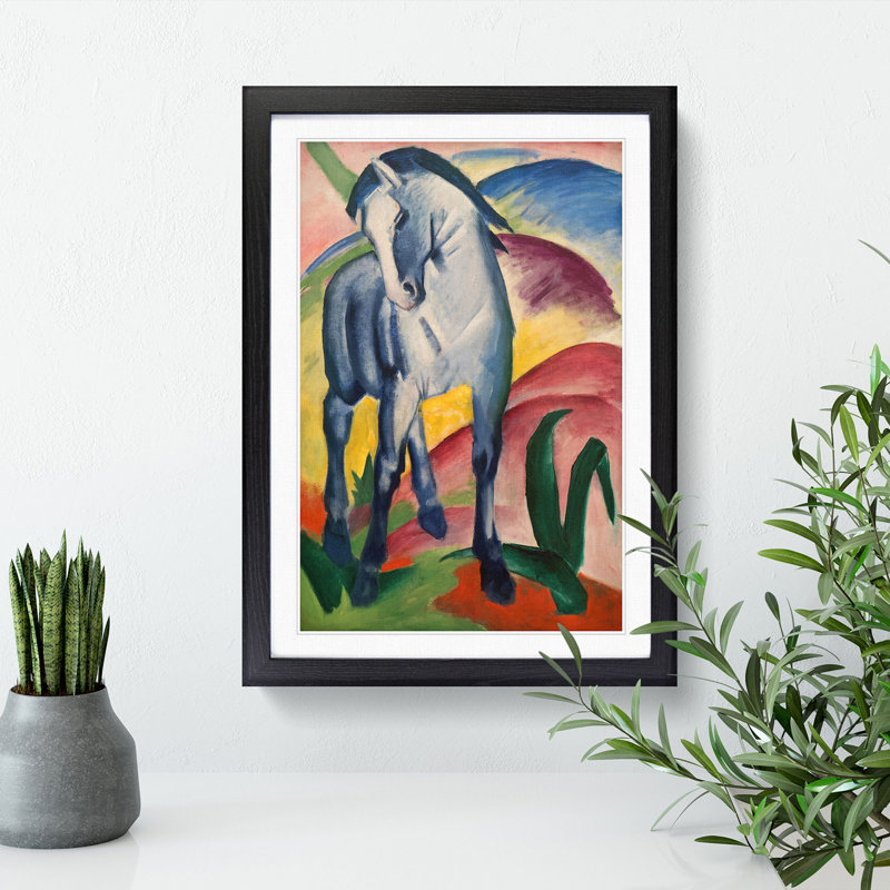 Blue Horse Vol.1 by Franz Marc - Picture Frame Graphic Art, Black, 65cm H x 48cm W x 2cm D
