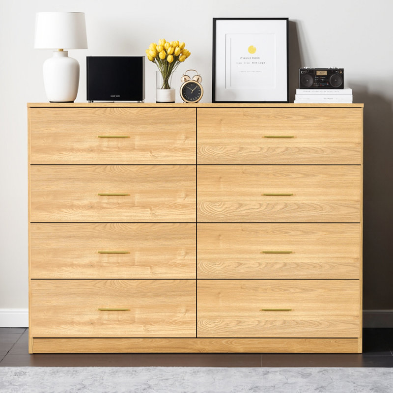 Commode moderne à 8 tiroirs pour la chambre à coucher - Vaste commode de rangement, robuste et sécuritaire