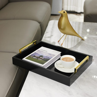 Rectangular Serving Tray With Handles - Decorative Ottoman Tray For Living Room, Bathroom, And Outdoor Use - Durable And Stylish Multi-Purpose Tray