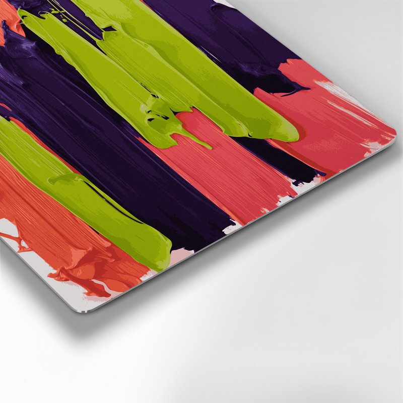 Abstrait couleur champ 45, art mural en métal mauve, H 8 po x l 10 po