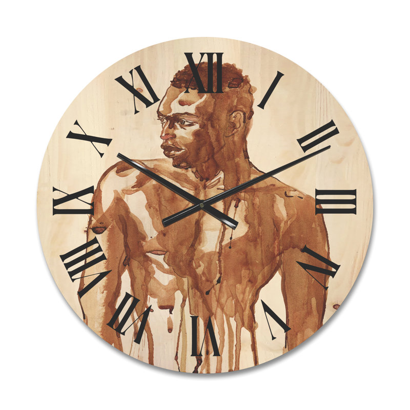 Horloge murale en bois, Moyen, Gris