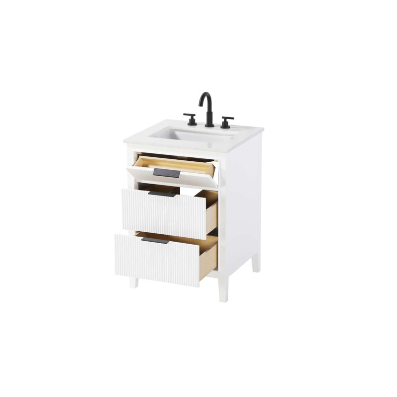 Meuble-lavabo simple 24 po blanc, Blanc, 24"