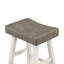 Table de salle à manger à hauteur de comptoir en bois massif - 4, transitionnelle, blanche et basse, table de 72 po, tabourets de 24,5 po, capacité de 250 lb, mobilier simple à assembler transitionnel et facile