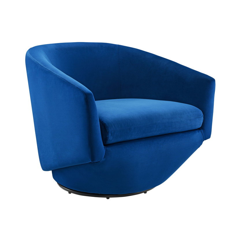 Series Performance Velvet Fabric Swivel Chair, Navy Velvet