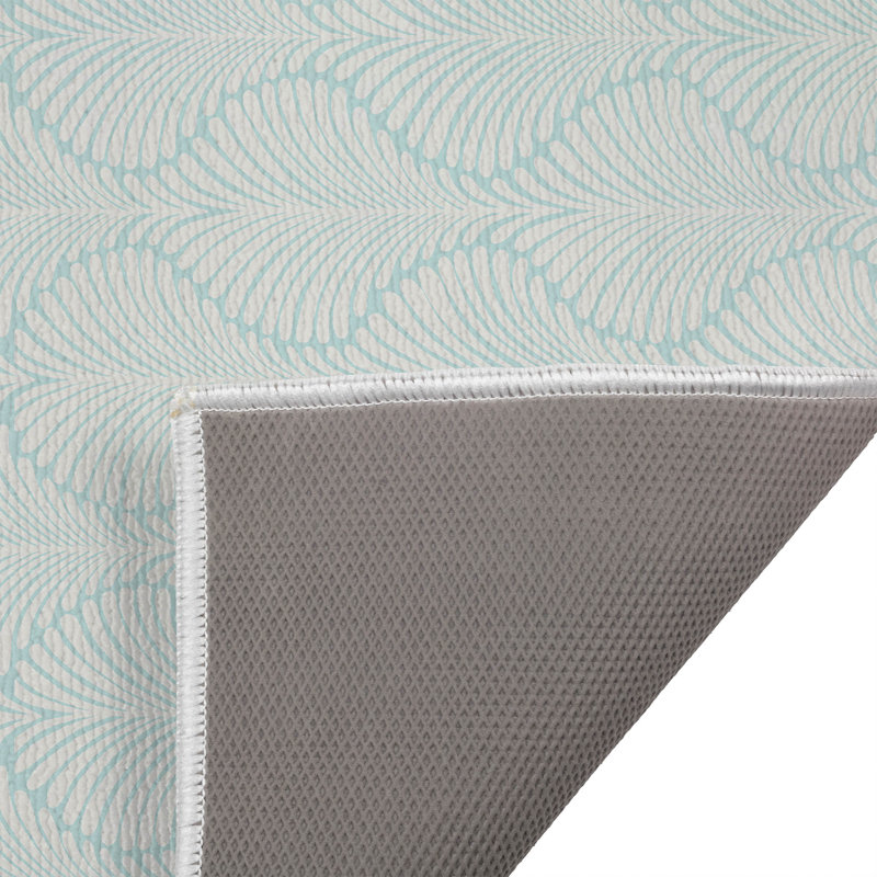 Elegant Palms Outdoor Doormat, Light Blue/Blue, 17" W x 24" L
