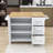 Coffee Station  ,Coffee Bar ,Rolling Kitchen Island Cart with Drop Leaf Kitchen, Spice Rack,Towel Rack-310509993