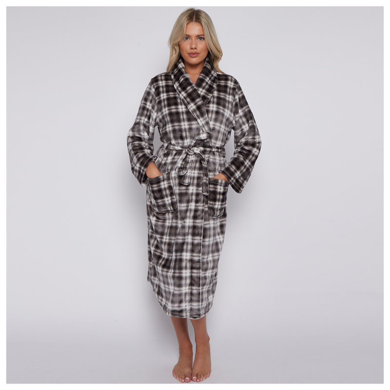 Wiber Mid-Calf Bathrobe, Grey