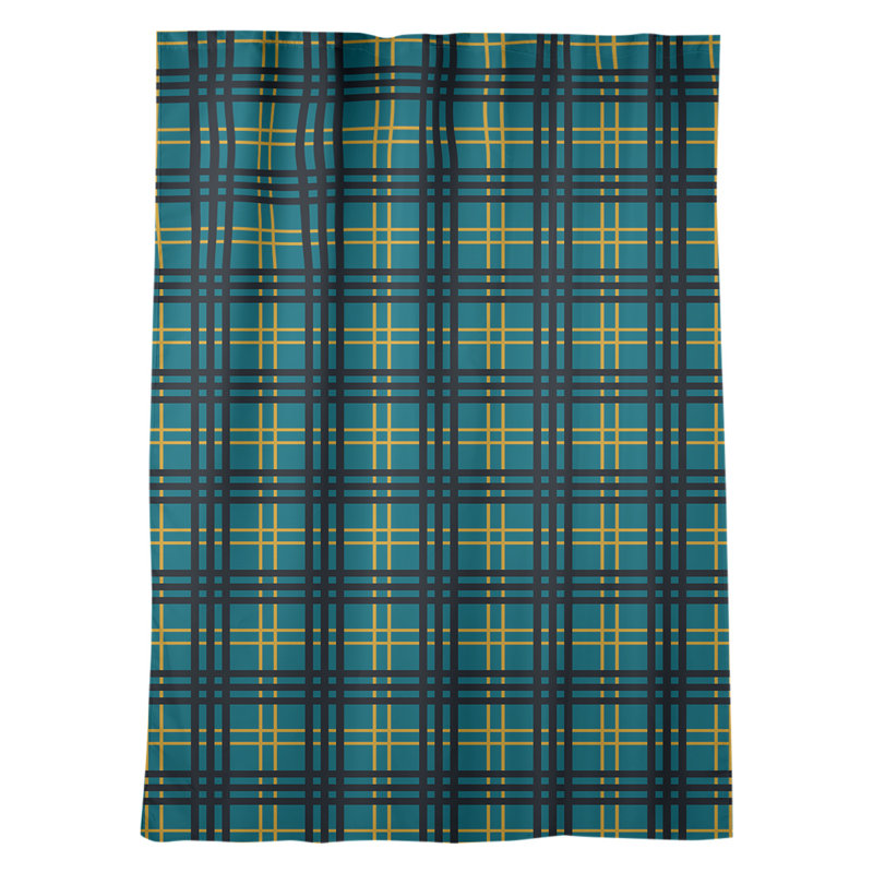 Rideau simple occultant et isolant avec passe-tringle Philadelphia Football, Vert foncé / jaune / noir
