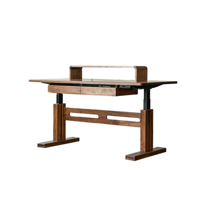 47.24"Solid Wood Walnut Electric Height-Adjustable Desk