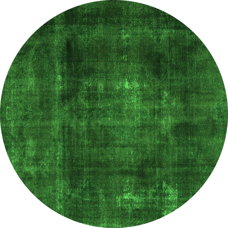 Elwaine Performance Oriental Indoor Rug, Round 6'