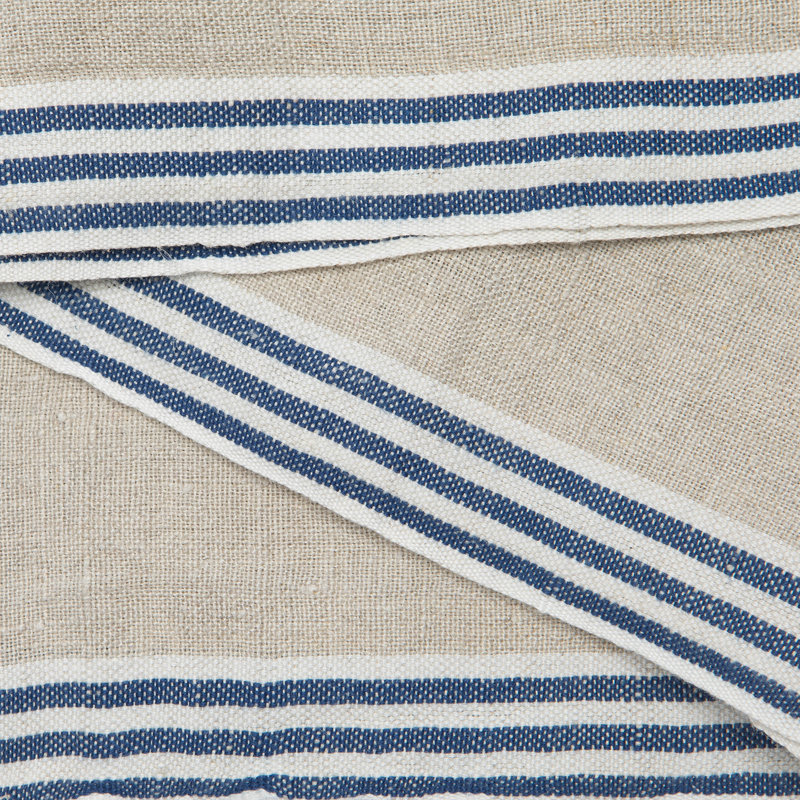 Gil Striped Square Napkin, Natural/Blue
