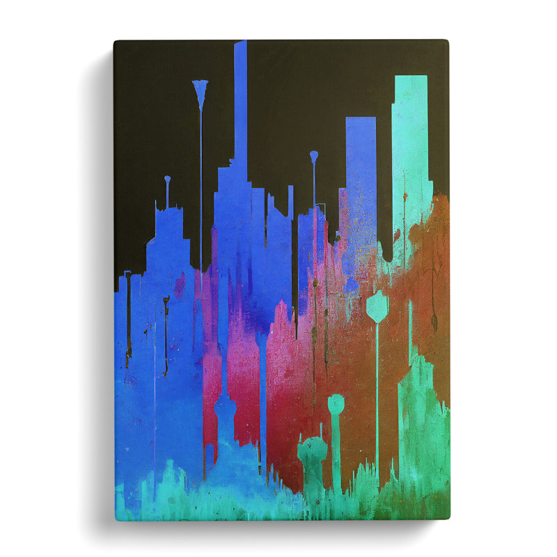 Paint Splash City Skyline No.2 Abstract - Wrapped Canvas Print, 50cm H x 35cm W x 3cm D