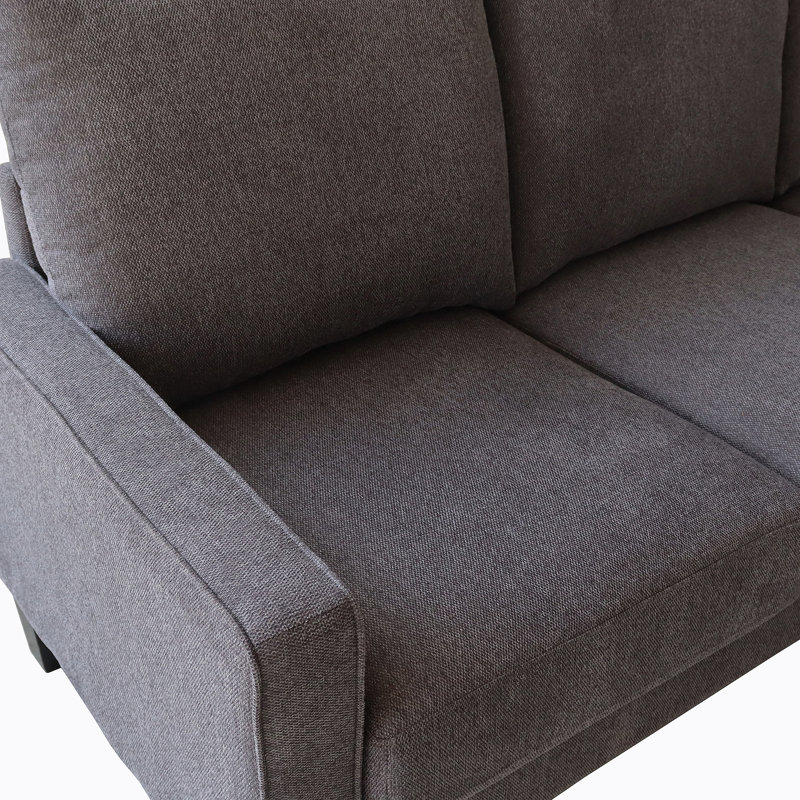 Modern Living Room Furniture Sofa in Fabric, Dark Gray