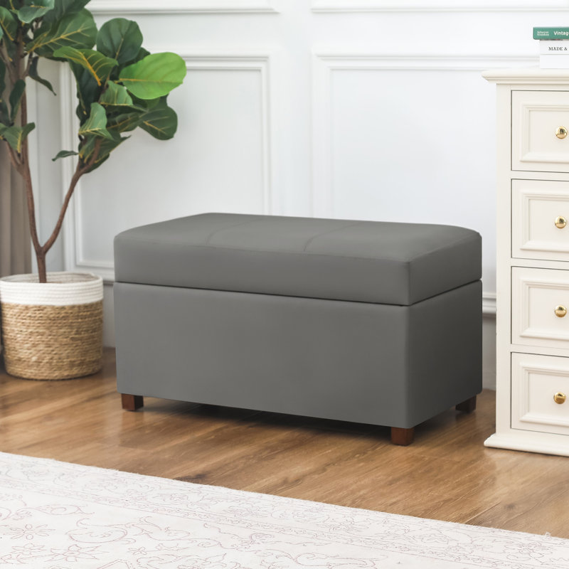 Banc de rangement avec repose-pieds 31 po, Gris