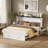 Foldable Wall Bed Queen Murphy Bed Cabinet With Dual-side Night Stands & Usb Charging, Space Saving Platform Bed Frame For Apartment, Studio, Home Office, Guest Room, Easy Assembly, Mattress Not Included