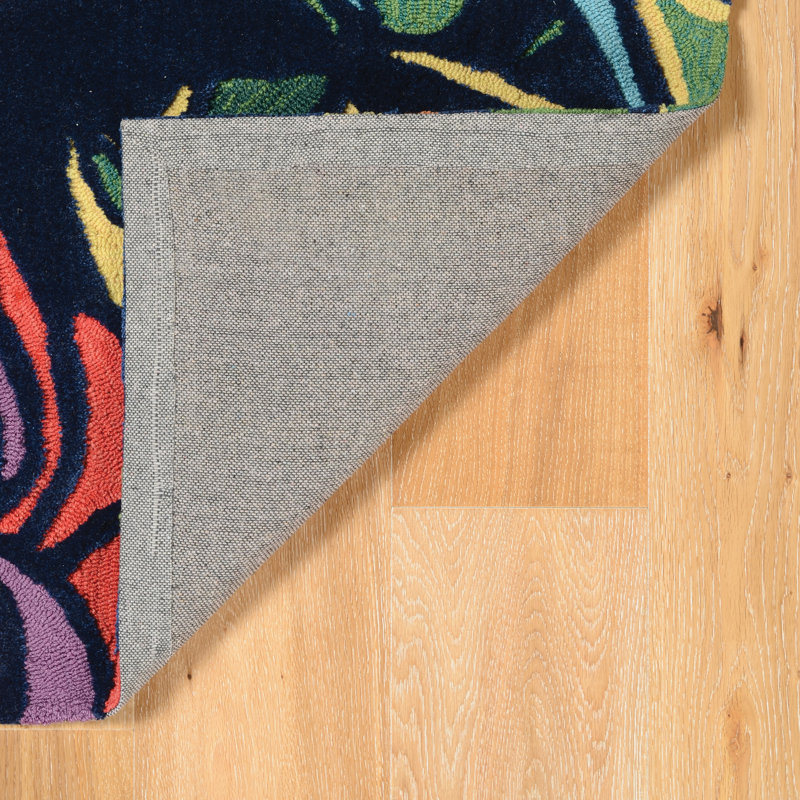 Mehcad Handmade Rug Navy And Multi, Rectangle 5' x 7'