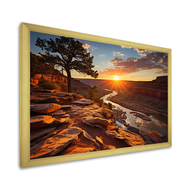 Canyon Canyon II - impression, H 24 po x l 32 po x P 1 po, Encadrement doré