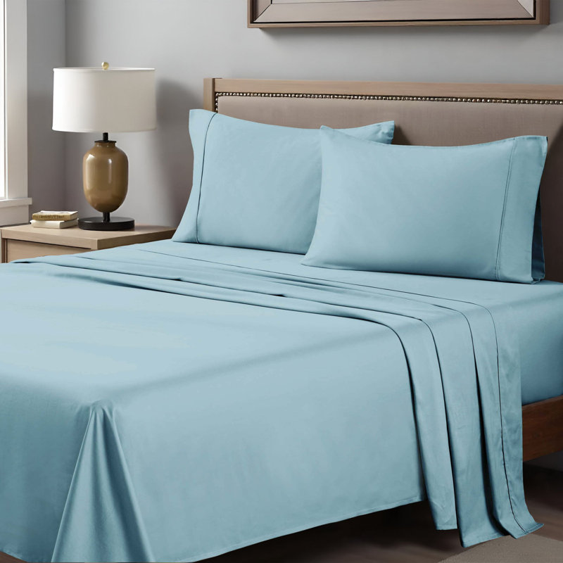 Ensemble de draps en satin de coton égyptien peigné de qualité supérieure à densité de tissage de 400 fils Superior, Grand