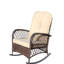 Équipement à bascule pour l'extérieur, modèle de modèle de siège spacieux, modèle de structure en acier, cour de jardin pour patio, chaise à niveaux stratifiés brun foncé pour l'extérieur, coussin, Union, fonctionnalité