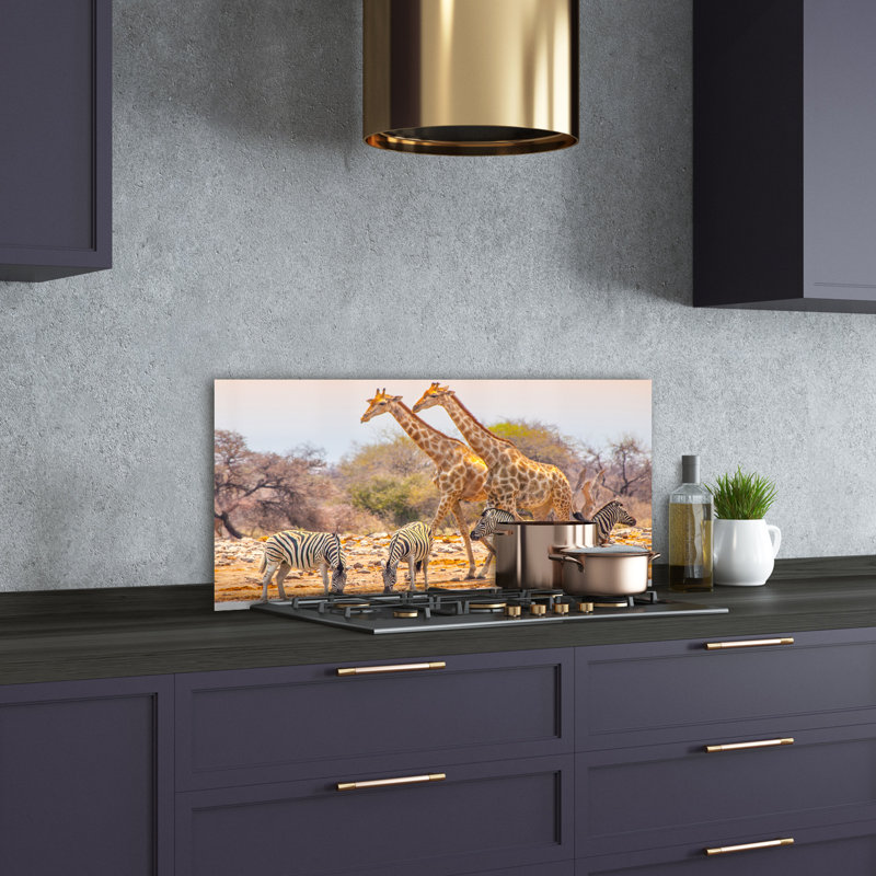 Lusiano 50cm W x 100cm L Glass Peel and Stick Panel