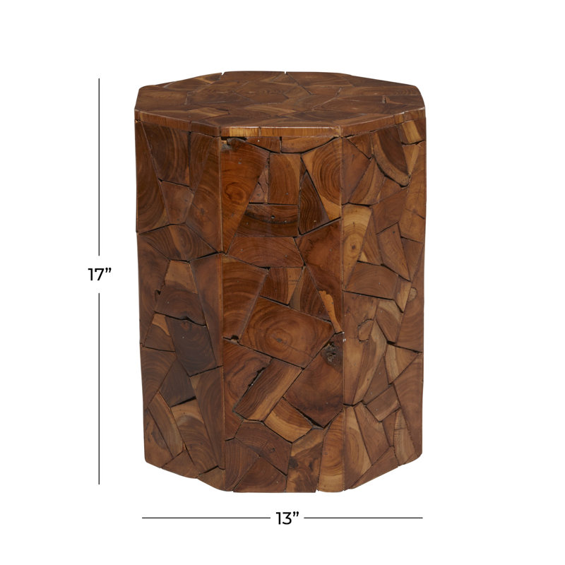 Kieran Solid Wood Block End Table