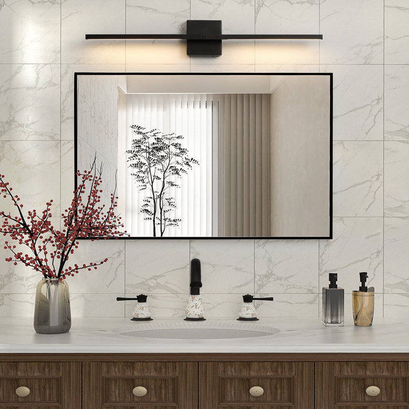 Applique murale de salle de bain Jaiman à 2 lumières, rotative et à intensité variable, avec 5 températures de couleur, 30 pouces